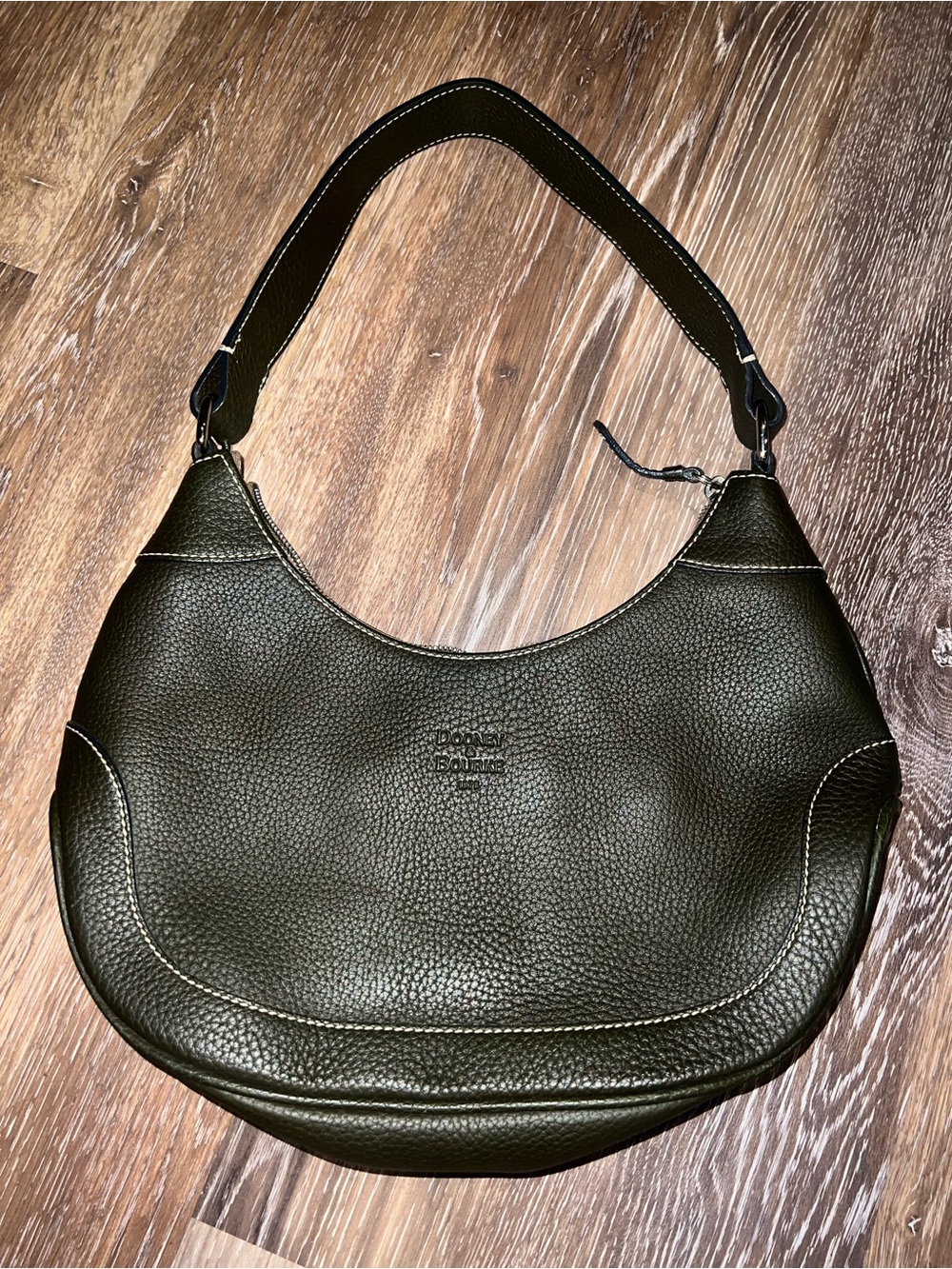 Dooney & Bourke Olive Green Pebbled Leather Shoulder Hobo
